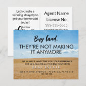 onroerend goed Koop grond die ze niet meer maken Aankondigingskaart (Voorkant / Achterkant)