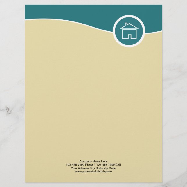 Onroerend goed Logo Briefpapier Letterhead Briefhoofd (Voorkant)