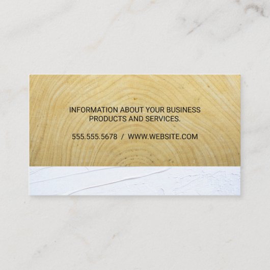 Onroerend goed Logo | Hout Stucwerk | Bouwconstruc Afsprakenkaartje (Achterkant)