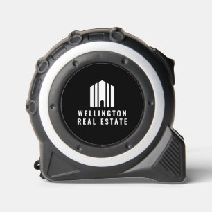 Onroerend goed Logo Zwart Wit Verkoopagent Realtor Rolmaat