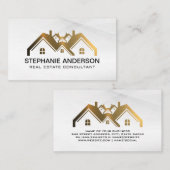 Onroerend goed | Modern stijlvol wit Visitekaartje (Voorkant / Achterkant)