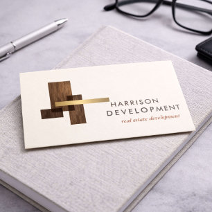 Onroerend Goed Ontwikkelaar Luxe Logo Ivoor Visitekaartje
