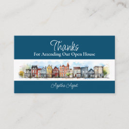 Onroerend goed Open huis Bedankt Blauw Afsprakenkaartje
