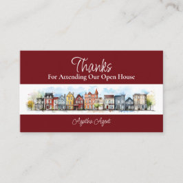 Onroerend goed Open huis Dank u Burgandy Afsprakenkaartje