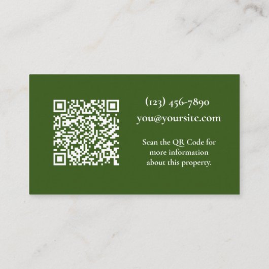 Onroerend goed Open huis Dank u groen Afsprakenkaartje (Achterkant)