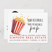 onroerend goed Popcorn verwijzingen Mededeling Aankondigingskaart (Voorkant / Achterkant)