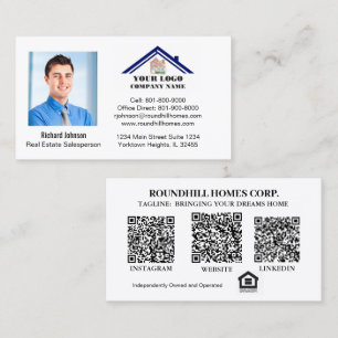 Onroerend goed Professional Voeg foto logo QR-code Visitekaartje
