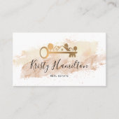 onroerend goed professionele makelaar sleutel foto visitekaartje (Voorkant)