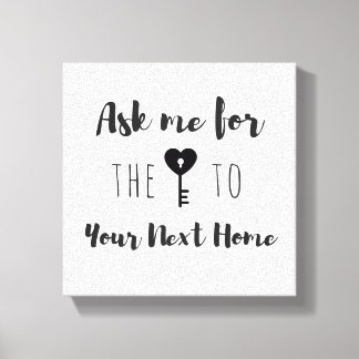 Onroerend goed Quote Canvas Art Afdruk