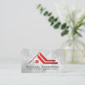 Onroerend goed | Red Metallic Logo Visitekaartje (Staand voorkant)