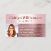Onroerend goed Roze Goud Folie Foto Agent Huis Visitekaartje (Achterkant)