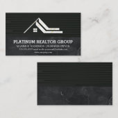 Onroerend goed | Slank zwart | Marmer Visitekaartje (Voorkant / Achterkant)