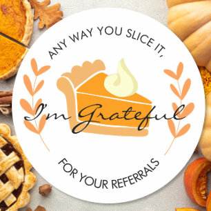 onroerend goed slice pie verwijzingen Aankondiging Ronde Sticker