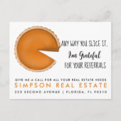 Onroerend goed Slice Pumpkin Pie Verwijzingen Aankondigingskaart (Voorkant)