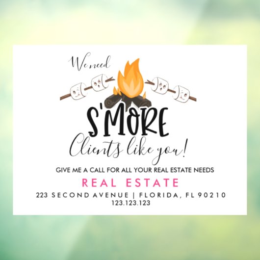 onroerend goed SMORE-verwijzingen Aankondiging-win Raamsticker (Vel 3)