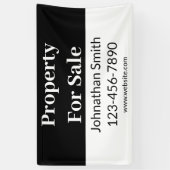 Onroerend goed te koop zwart wit zakelijk onroeren spandoek (Verticaal)