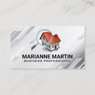 Onroerend goed Vergrootglas Home Logo Visitekaartje