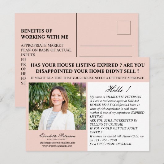 Onroerend goed Verlopen aanbieding Briefkaart (Voorkant / Achterkant)