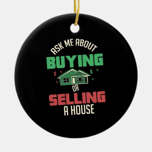 Onroerend goed - Vraag het me Keramisch Ornament (Voorkant)