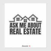 Onroerend goed - Vraag me naar onroerend goed Sticker (Vel)