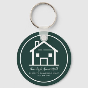 Onroerend goed Wit Groen Zakelijk Custom Sleutelhanger