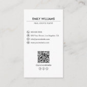 Onroerend goed Witte Foto QR Code Sociale Media Visitekaartje (Achterkant)