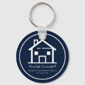 Onroerend goed Witte Marine Blauw Custom Sleutelhanger (Achterkant)