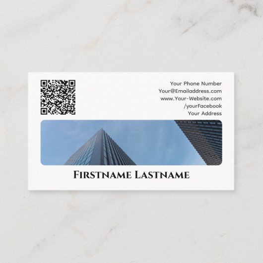 Onroerende makelaar QR-code moderne kantoor Visitekaartje (Achterkant)