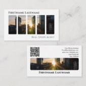 Onroerende makelaar QR-code moderne kantoor Visitekaartje (Voorkant / Achterkant)