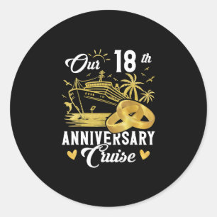 Ons 18-jarig jubileum Gouden Cruise Vakantie Koppe Ronde Sticker