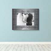 "Ons 25e bruiloft Jubileum"Handgeschreven zilver Canvas Afdruk (Insitu (Houten vloer))