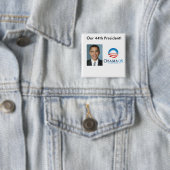 Ons 44e president vierkante button 5,1 cm (In situ)