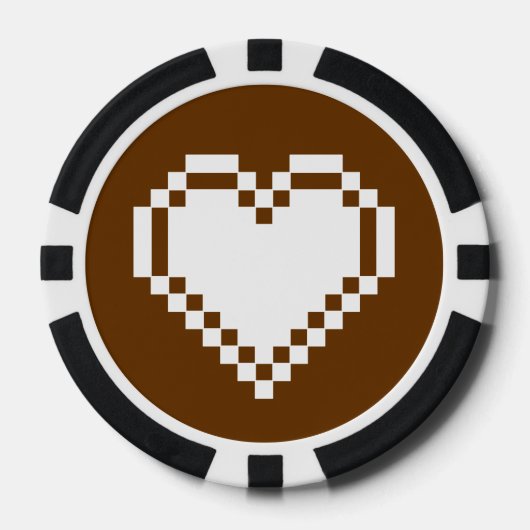 Ons 8-bits hart in chocolade poker chips (Voorkant)