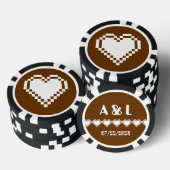 Ons 8-bits hart in chocolade poker chips (Opstapeling)