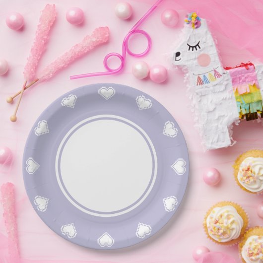 Ons 8-bits hart in het Bord Lavender Paper (Feest)