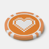 Ons 8-bits hart in het Oranje Poker Chips (Enkel)
