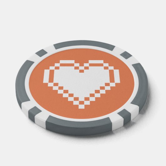 Ons 8-bits hart in koraal poker chips (Enkel)
