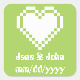 Ons 8-bits hart in Peridot Sticker