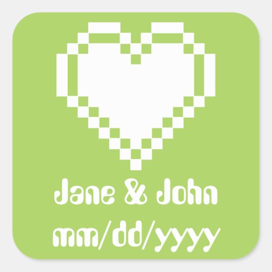 Ons 8-bits hart in Peridot Sticker (Voorkant)