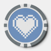 Ons 8-bits hart in Periwinkle Poker Chips (Voorkant)