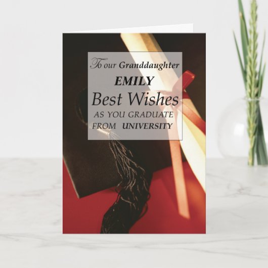 Ons Afstuderen Aangepaste naam kleindochter Kaart (Voorkant)