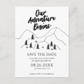 Ons avontuur begint Bos bruiloft Save the Date Briefkaart (Voorkant)