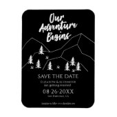 Ons avontuur begint Bos bruiloft Save the Date Magneet (Verticaal)