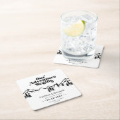 Ons Avontuur Begint Buiten Trouwen Bewaar De Datum Vierkante Kartonnen Onderzetter (Insitu)