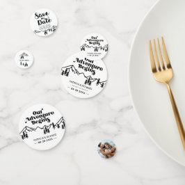 Ons avontuur begint buitenshuis met bruiloft en be confetti