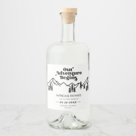 Ons avontuur begint buitenshuis met bruiloft en be likeurfles etiket