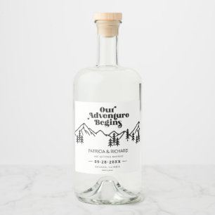 Ons avontuur begint buitenshuis met bruiloft en be likeurfles etiket