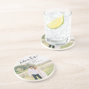 Ons avontuur begint de Foto van het Manuscript spa Zandsteen Onderzetter