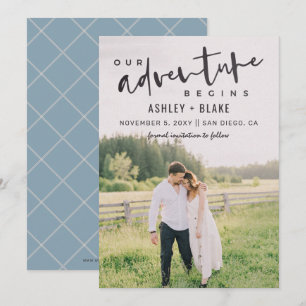 Ons avontuur begint Manuscript sparen de Foto van  Save The Date