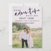 Ons avontuur begint met Foto opslaan Datum Aankondiging (Voorkant)